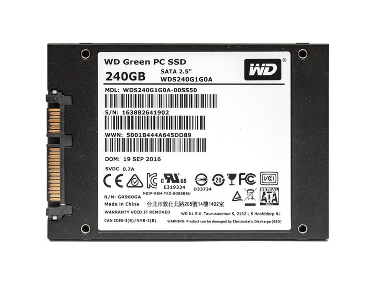 اس اس دی اینترنال وسترن دیجیتال مدل WD Green SATA ظرفیت 240 گیگابایت